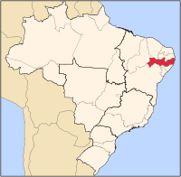 Ligging van Pernambuco in Brasilië