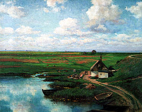 A pond in Südermarsch as painted by Richard von Hagn in 1923