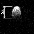 Radarový snímek asteroidu z observatoře Arecibo