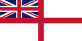 Le pavillon de la Royal Navy, le White Ensign.