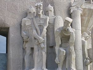 Ecce homo de la façade de la Passion de la Sagrada Família de Barcelone.