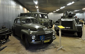 Volvo P444, bilen fanns vid Transportcentralen på A 7.. Bilen finns numera i Gotlands försvarsmuseum i Tingstäde.