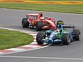 Barrichello leads Kimi Räikkönen at the Canadian GP