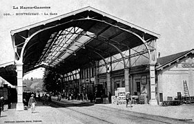 Marquise de la gare de Montréjeau - Gourdan-Polignan en Haute-Garonne vers 1910.