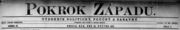 The masthead for the Czech-language Omaha, Nebraska newspaper, "Pokrok Západu".