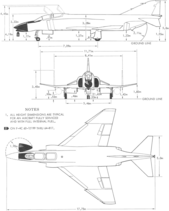 3-view line drawing of the McDonnell F-4C Phantom II