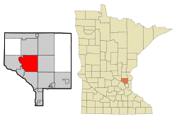 Location of the city of Andover within Anoka County, Minnesota