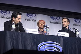 David Dastmalchian, Tati Gabrielle & Christopher Gorham (52782973253).jpg