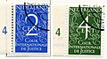 Stamp 1950 Int. Court (design Jan van Krimpen)