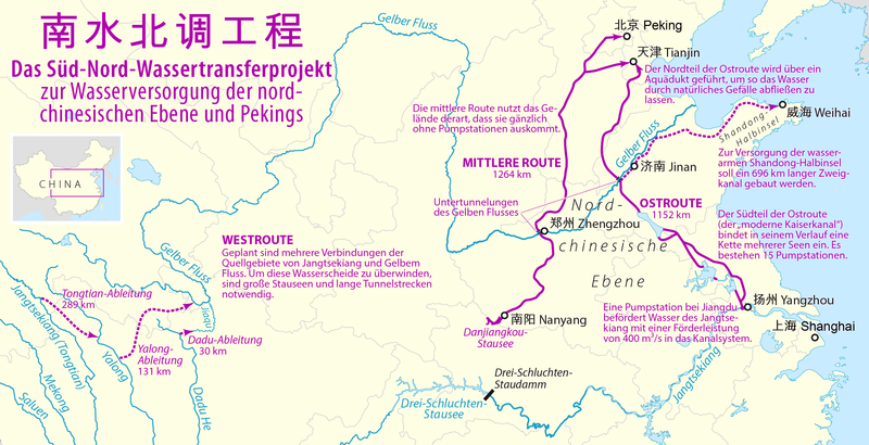 南水北調工程路線圖