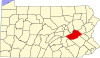 State map highlighting Schuylkill County