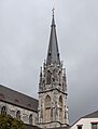 Aix-la-Chapelle, la tour de l'église (Sankt-Folian Kirche) depuis la Münsterplatz