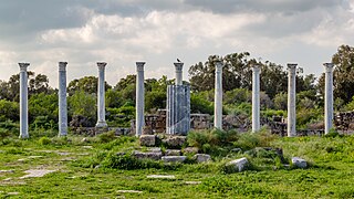 Columns in Roman gymnasium, Salamis, Northern Cyprus.jpg