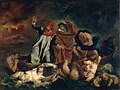 Delacroix, Dante,Virgilio y Flegiás en el paso de la Estigia, con Filippo Argenti entre las almas sumergidas de los condenados