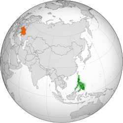 Map indicating locations of Philippines and Ukraine