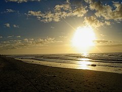 Texel - North Sea Beach at Strandpaviljoen Paal 9 - Winter Sun, Sea Foam, Rough Seas 10.jpg