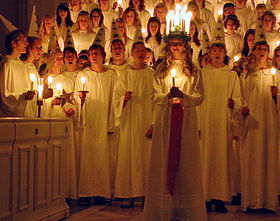 Procession de la Sainte Lucie en Suède, en 2006.