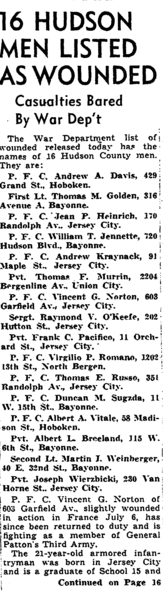 File:Wounded List in the Jersey Journal on Monday, October 9, 1944, part 1.png