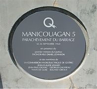 Plaque 1 — Barrage Manicouagan 5, 1968.