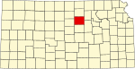 State map highlighting Ottawa County