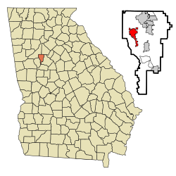 Location in Clayton County and the state of Georgia