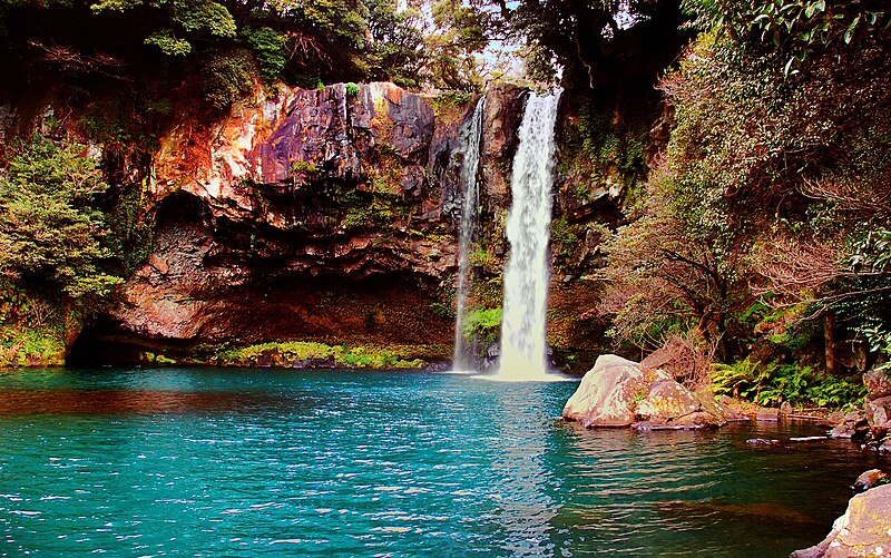 File:Waterfall on Jeju Island, Korea.jpg