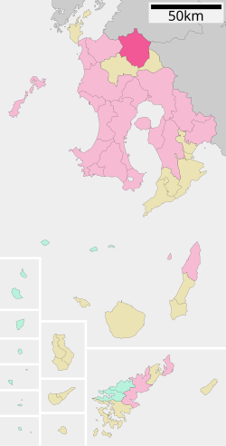 Isan sijainti Kagoshiman prefektuurissa