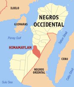 Mapa ng Negros Occidental na nagpapakita sa lokasyon ng Himamaylan.