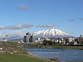 Iwate mendia (2.038m) eta Morioka hiria.