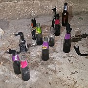 Palestinian Molotov cocktails seized by the Israeli Police in East Jerusalem