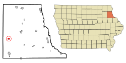 Location of Volga, Iowa