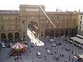 Piazza della Repubblica (Florenz), vom Cafe des Kaufhauses 'La Rinascente' aus gesehen