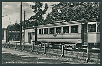 Um 1940: EKD-Triebwagen an der Station in Milanówek