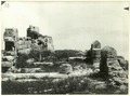 Athene-templet, set fra borgens højeste punkt, fra SSV. Taget før udgravning. Lindos. Fotografi taget af Carlsbergfondets Rhodos-ekpedition 1902-1914