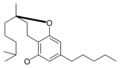 Hemijska struktura CBC-tipa ciklizacije kanabinoida.