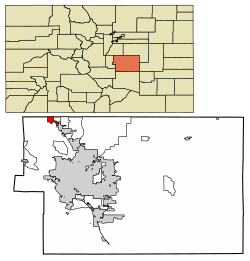 Location of Palmer Lake in El Paso County, Colorado.