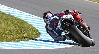 Jorge Lorenzo sur les sliders à Phillip Island (2013).