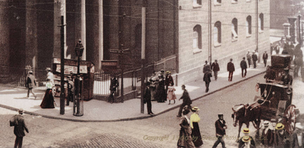 Corner of School and Tremont Streets, 1900