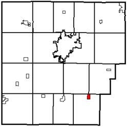 Location within Hancock County