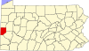 State map highlighting Beaver County