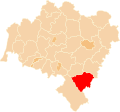 Lage des Landkreises Ząbkowice in der Woiwodschaft Niederschlesien