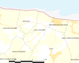 Mapa obce Tracy-sur-Mer