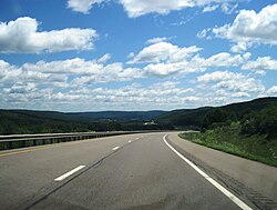 Eastbound I-86 in Almond