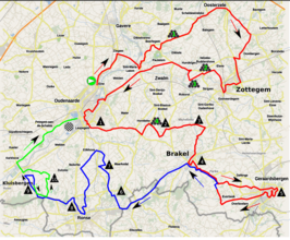 Routekaart van de Ronde van Vlaanderen 2019