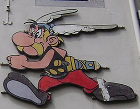 Le personnage d'Astérix sur une peinture murale à Bruxelles.