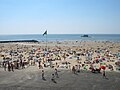 Le Portel: beach with view on the Heurt Fort