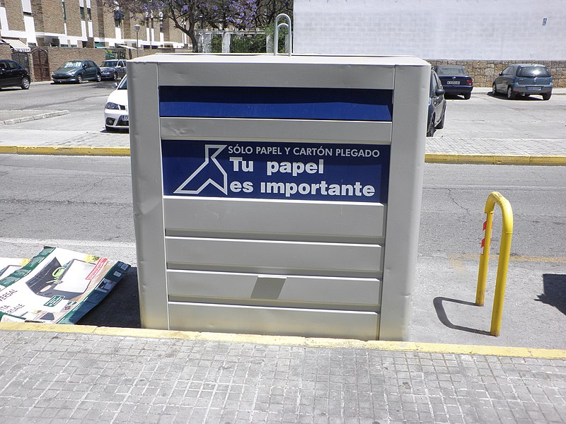 File:Reciclaje, Tu papel es importante.jpg