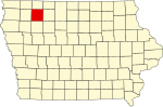 State map highlighting Clay County