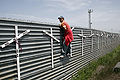 Tomas Castelazo, Aspiring migrant from Mexico into the US at the Tijuana-San Diego border. The crosses represent the deaths of failed attempts.