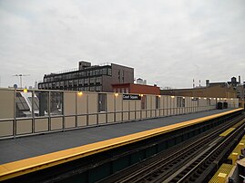 Outdoor section of new platform